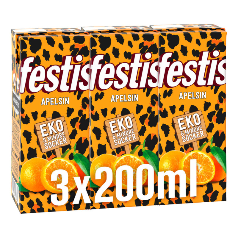Produktbild för Appelsin Festis 3 x 20 cl EKO