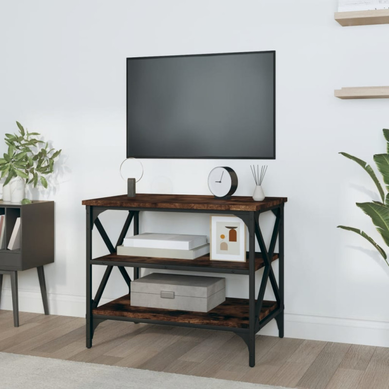 Produktbild för Tv-bänk rökfärgad ek 60x40x50 cm konstruerat trä