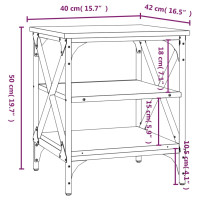 Produktbild för Sängbord svart 40x42x50 cm konstruerat trä