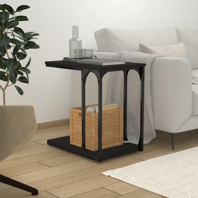 Produktbild för Sängbord svart 50x35x52 cm konstruerat trä