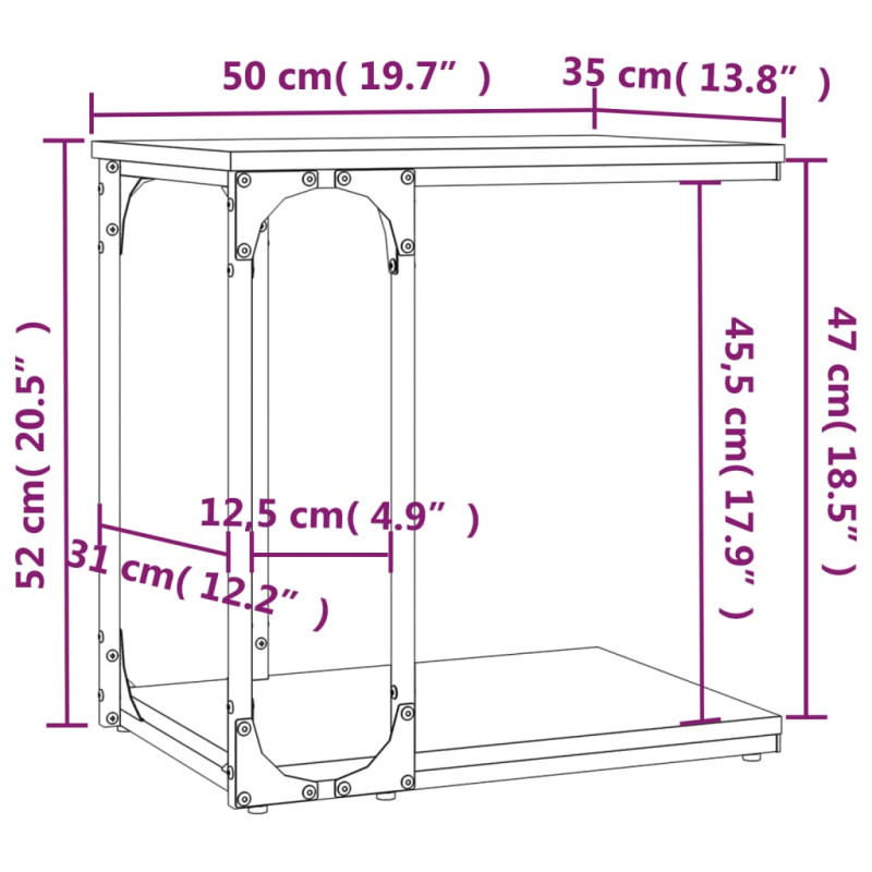 Produktbild för Sängbord svart 50x35x52 cm konstruerat trä