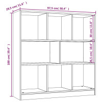 Produktbild för Bokhylla brun ek97,5x29,5x100 cm konstruerat trä