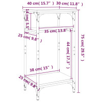 Produktbild för Sidobord grå sonoma 40x30x75 cm konstruerat trä