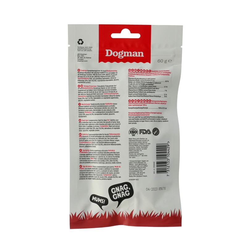 Produktbild för Dogman Tuggpinnar med hjort 5p S 12,5cm
