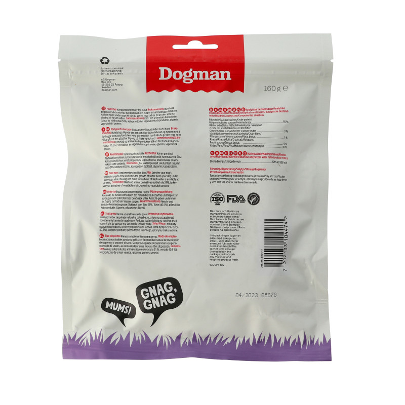 Produktbild för Dogman Tuggring pressad kalkon M 12,5cm