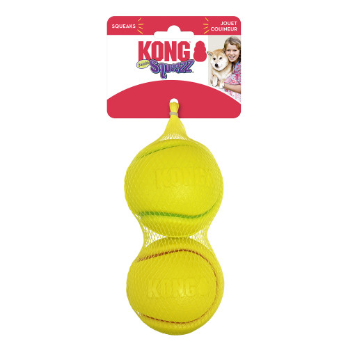 KONG Leksak Squeezz Tennis 2p Gul