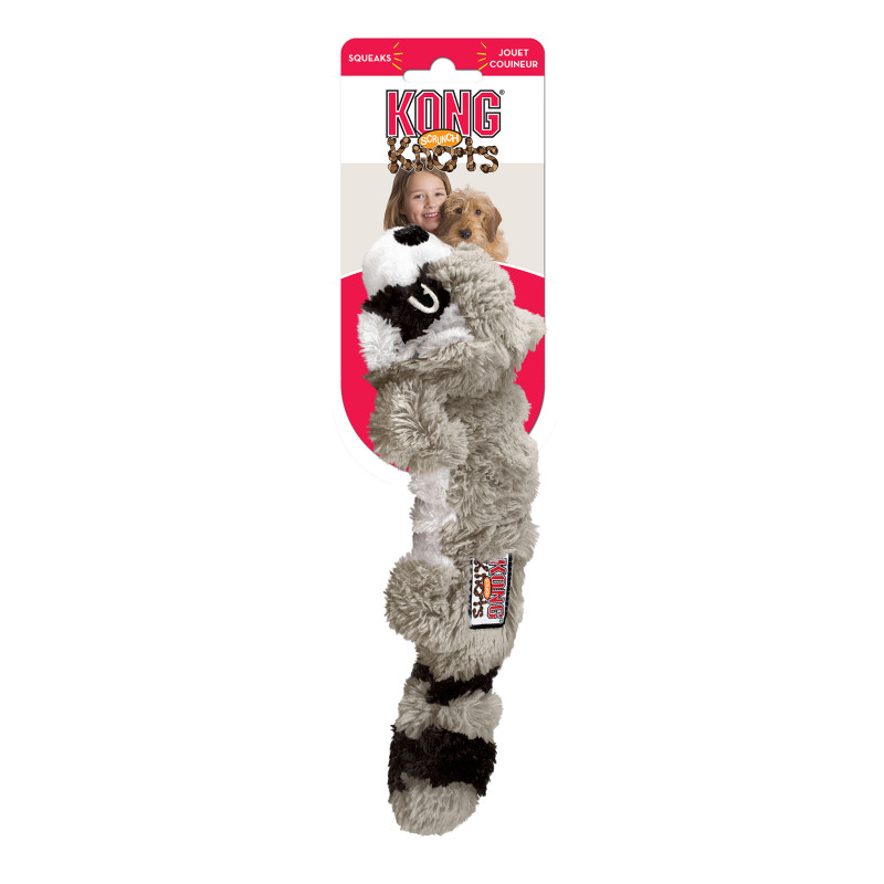 Produktbild för KONG Leksak Scrunch Knots Raccoon Grå S/M 23cm