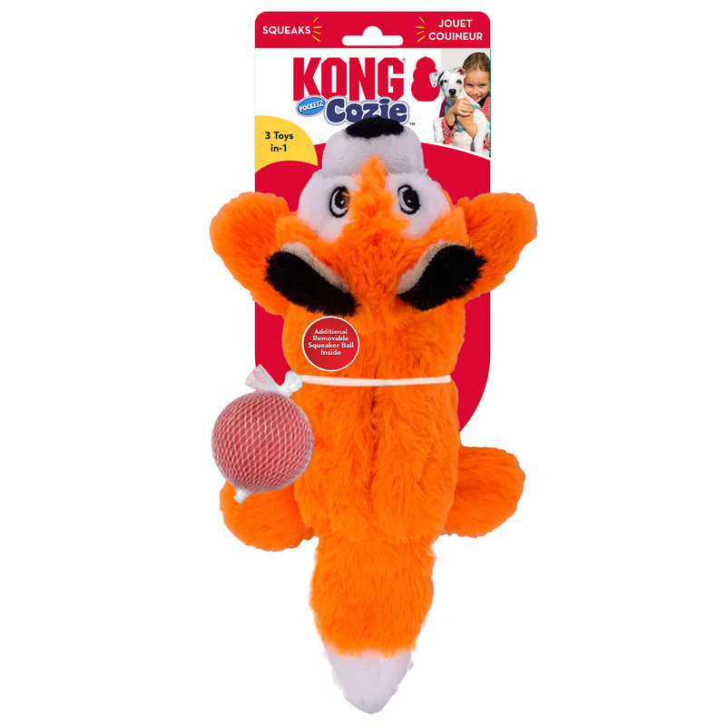 Produktbild för KONG Cozie Pocketz Fox Flerfärgad 34cm