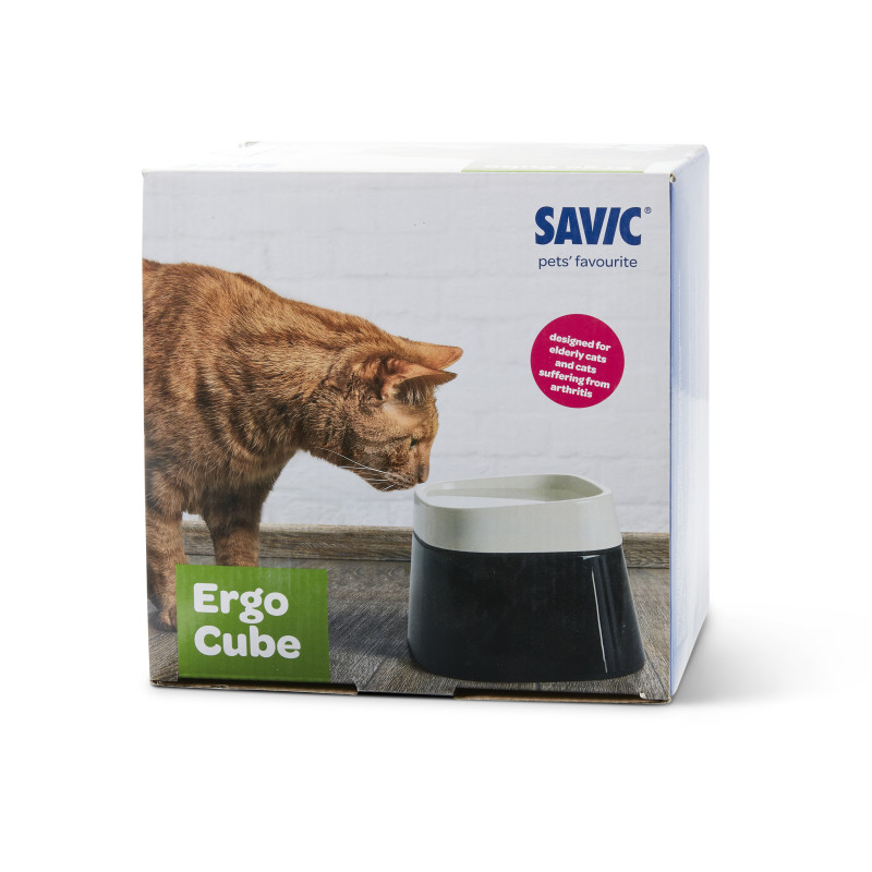 Produktbild för Savic Vattenskål Ergo cube Svart 22x22x16cm