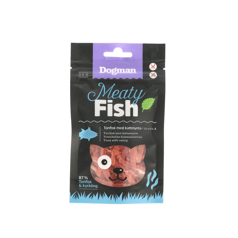 Produktbild för Dogman Tonfisk med kattmynta 30g