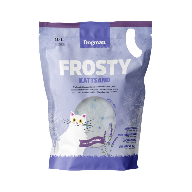 Produktbild för Dogman Kattsand Frosty Lavendel 10L
