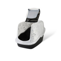 Miniatyr av produktbild för Savic Kattlåda Nestor marble med tak Grå 56x39x27,5