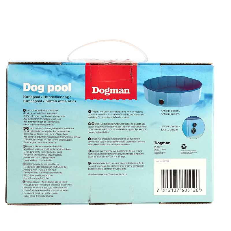 Produktbild för Dogman Hundpool Blå 804L
