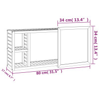 Produktbild för Spegelskåp 80x17x34 cm massivt valnötsträ