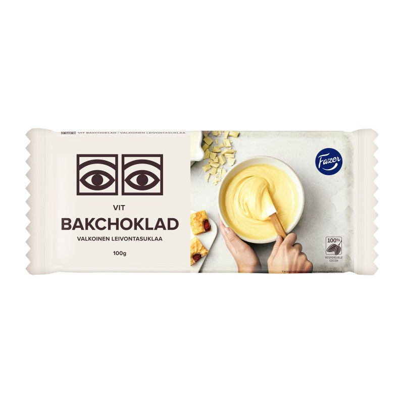 Produktbild för Bakchoklad Vit Ögon 100g