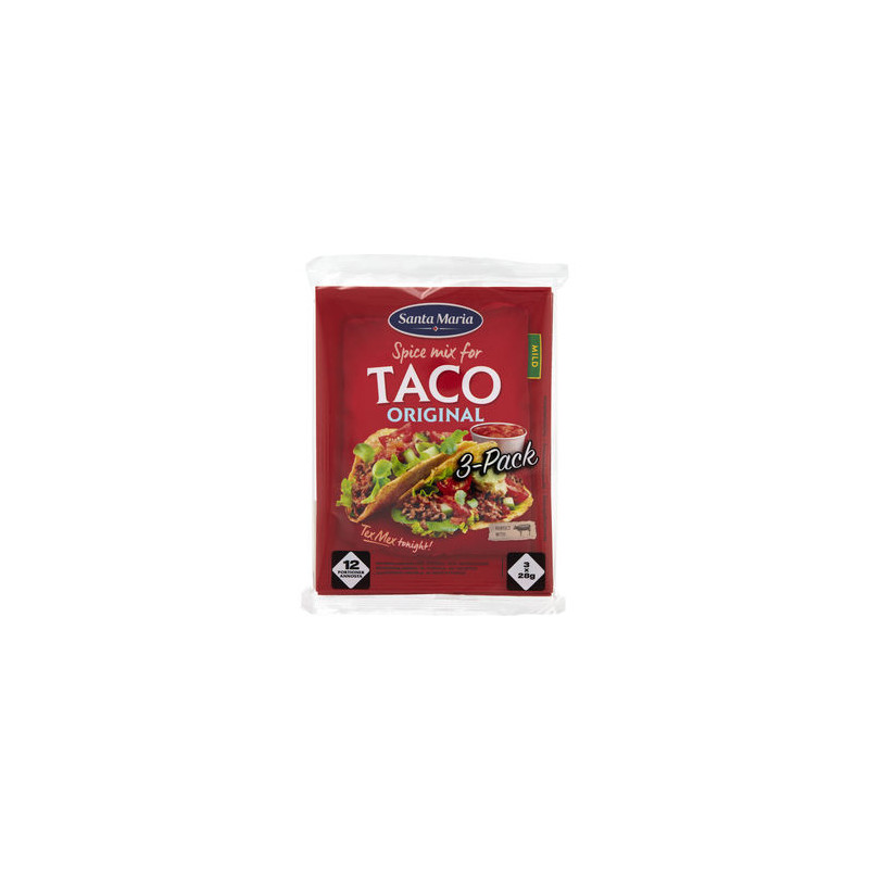 Produktbild för Taco Spice Mix Mild 3x28g