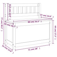 Produktbild för Bänk grå 80x41x77 cm massiv furu