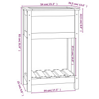 Produktbild för Odlingslåda med hylla honungsbrun 54x34,5x81 cm massiv furu