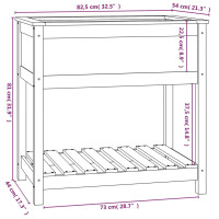 Produktbild för Odlingslåda med hylla honungsbrun 82,5x54x81 cm massiv furu