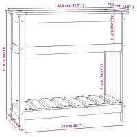 Produktbild för Odlingslåda med hylla honungsbrun 82,5x34,5x81 cm massiv furu