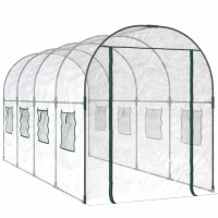 Miniatyr av produktbild för Växthus genomskinligt 160x400x190 cm PVC & pulverlackerat stål