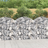 Produktbild för Gabion bågformad 100x30x100/120 cm galvaniserat järn