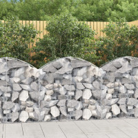 Produktbild för Gabion bågformad 100x30x80/100 cm galvaniserat järn