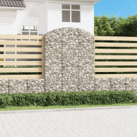 Produktbild för Gabion bågformad 150x30x200/220 cm galvaniserat järn