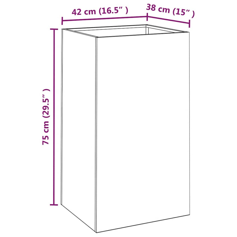 Produktbild för Odlingslåda 42x38x75 cm rosttrögt stål