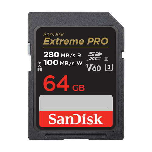 SANDISK SD Extreme Pro 64GB 280MB/s V60 C10 UHS-II