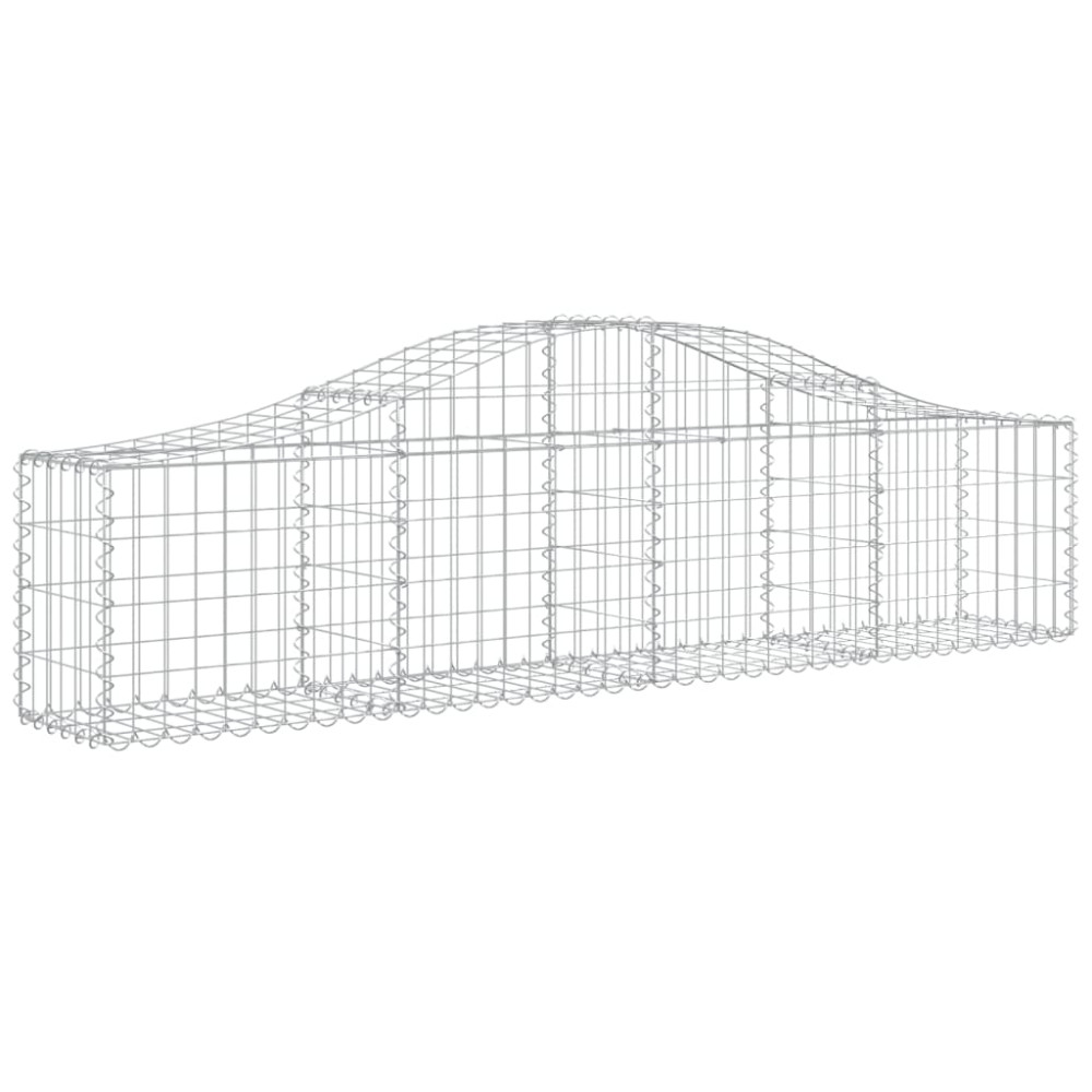 Produktbild för Gabion bågformad 5 st 200x30x40/60 cm galvaniserat järn