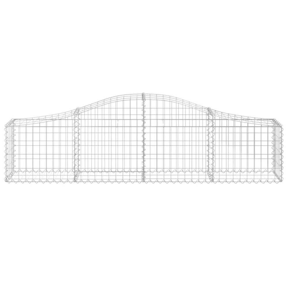 Produktbild för Gabion bågformad 5 st 200x30x40/60 cm galvaniserat järn