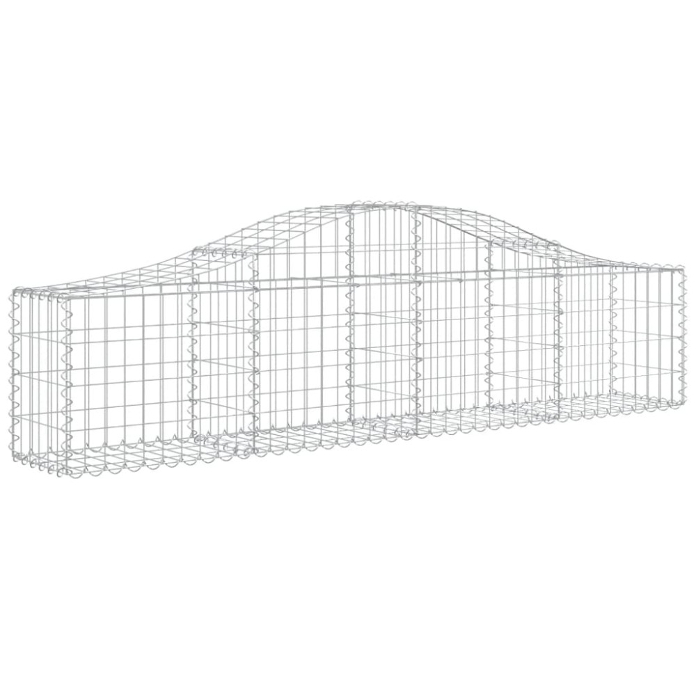 Produktbild för Gabion bågformad 2 st 200x30x40/60 cm galvaniserat järn