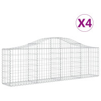 Produktbild för Gabioner bågformade 4 st 200x30x60/80 cm galvaniserat järn
