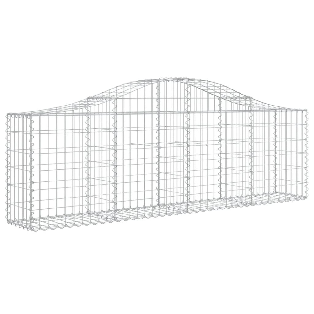Produktbild för Gabioner bågformade 4 st 200x30x60/80 cm galvaniserat järn