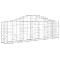 Produktbild för Gabioner bågformade 4 st 200x30x60/80 cm galvaniserat järn