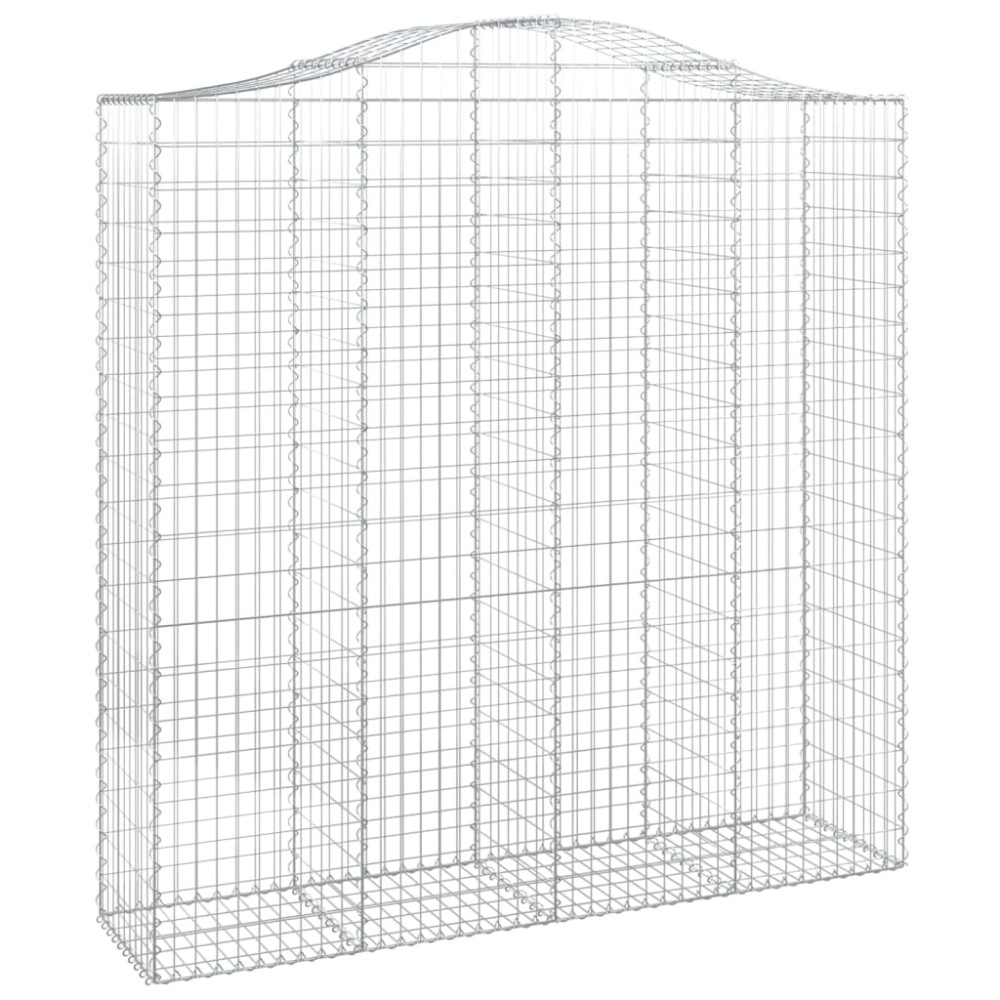 Produktbild för Gabioner bågformade 2 st 200x50x200/220 cm galvaniserat järn