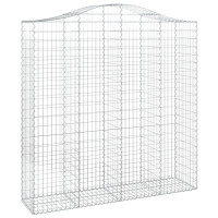 Produktbild för Gabioner bågformade 2 st 200x50x200/220 cm galvaniserat järn