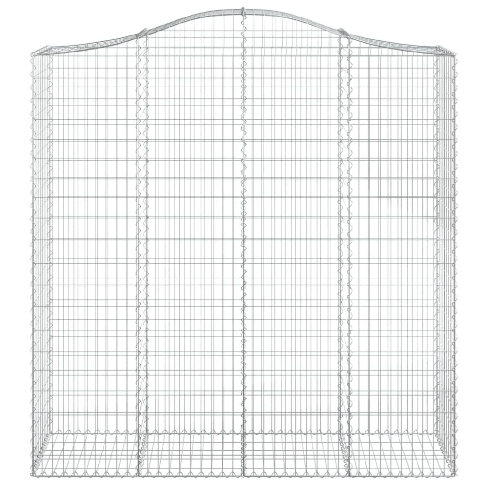 Produktbild för Gabioner bågformade 2 st 200x50x200/220 cm galvaniserat järn