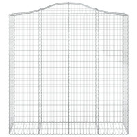 Produktbild för Gabioner bågformade 2 st 200x50x200/220 cm galvaniserat järn