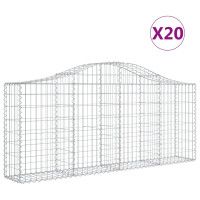 Produktbild för Gabioner bågformade 20 st 200x30x80/100 cm galvaniserat järn