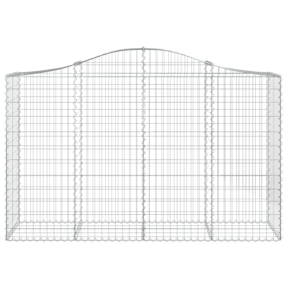 Produktbild för Gabioner bågformade 3 st 200x50x120/140 cm galvaniserat järn