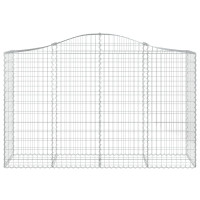 Produktbild för Gabioner bågformade 3 st 200x50x120/140 cm galvaniserat järn