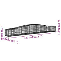 Produktbild för Gabioner bågformade 10 st 400x50x40/60 cm galvaniserat järn