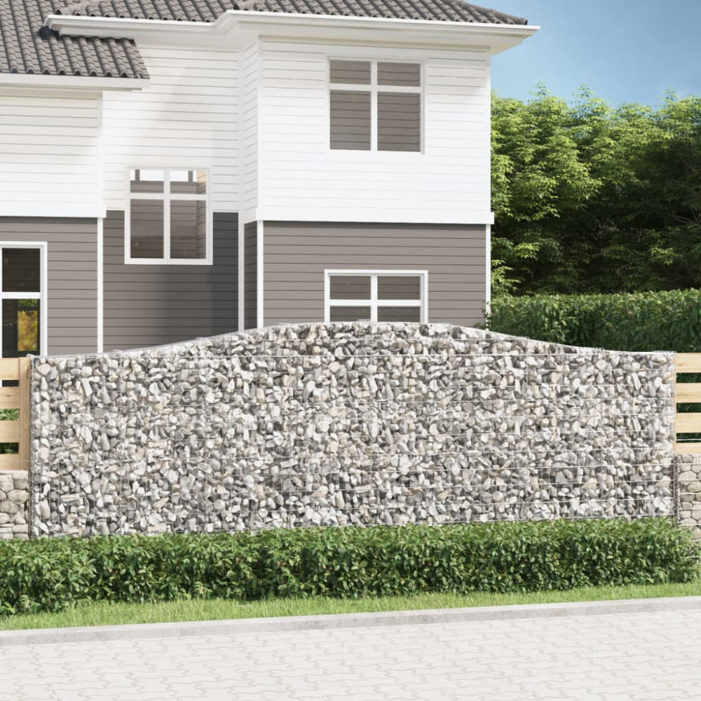 Produktbild för Gabioner bågformade 5 st 400x30x140/160 cm galvaniserat järn