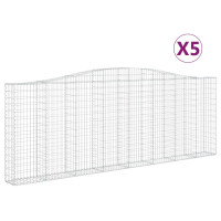 Produktbild för Gabioner bågformade 5 st 400x30x140/160 cm galvaniserat järn