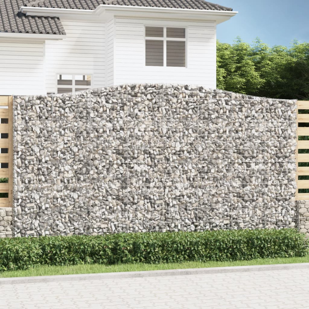 Produktbild för Gabioner bågformade 2 st 400x30x220/240 cm galvaniserat järn