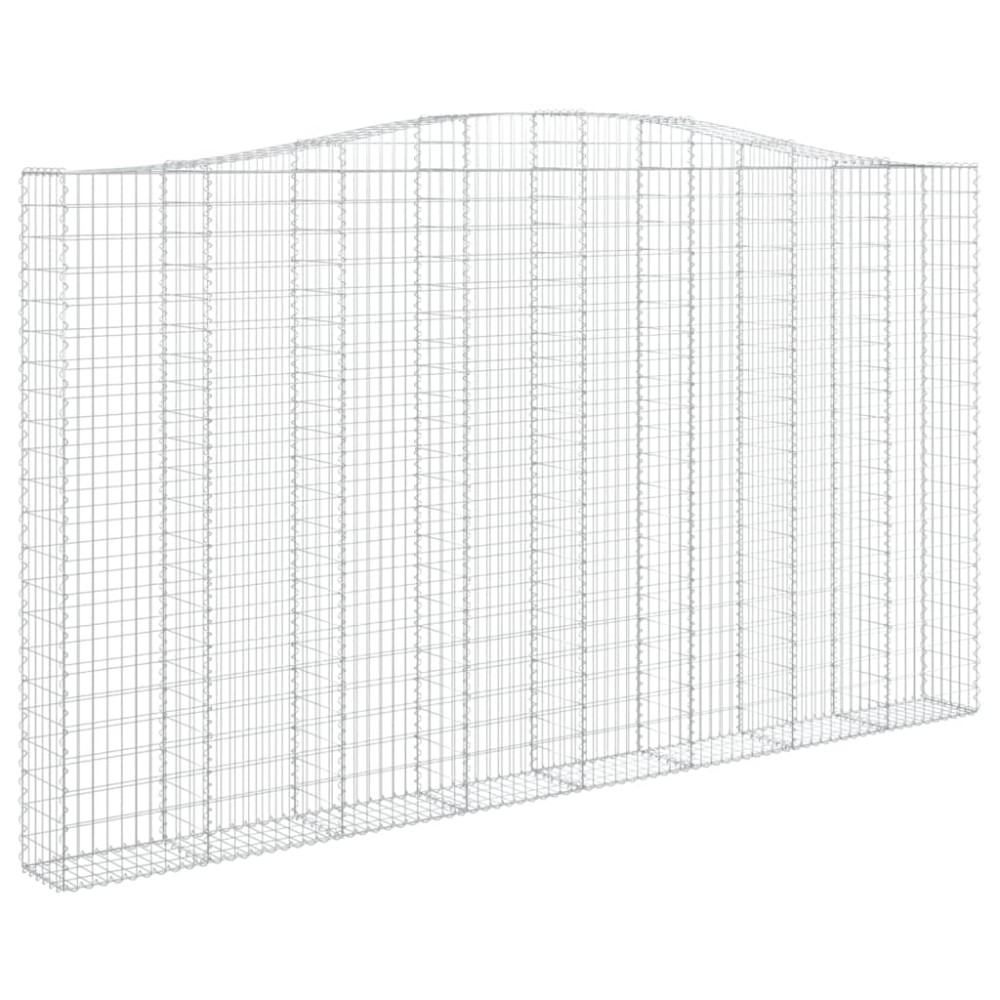 Produktbild för Gabioner bågformade 2 st 400x30x220/240 cm galvaniserat järn