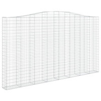 Produktbild för Gabioner bågformade 2 st 400x30x220/240 cm galvaniserat järn