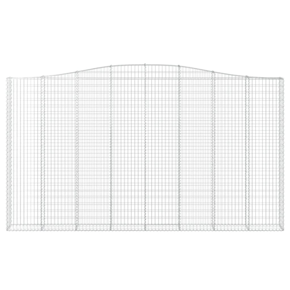 Produktbild för Gabioner bågformade 2 st 400x30x220/240 cm galvaniserat järn